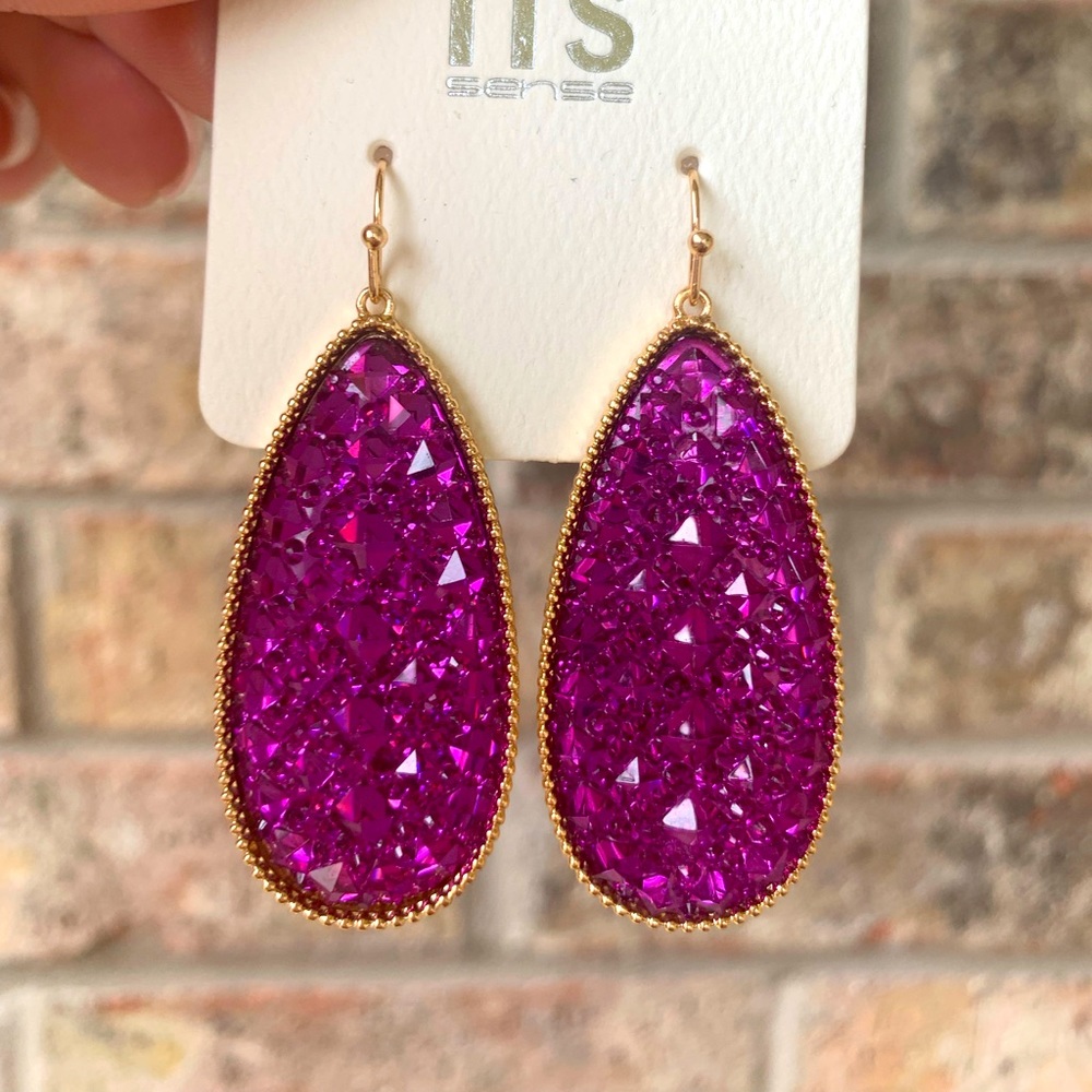 🆕 Purple, glitter earrings